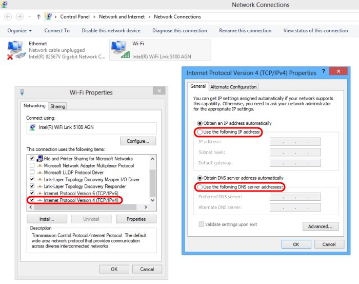 Setting up a static IP address on Windows 8 Setting up a static IP address on Windows 8
