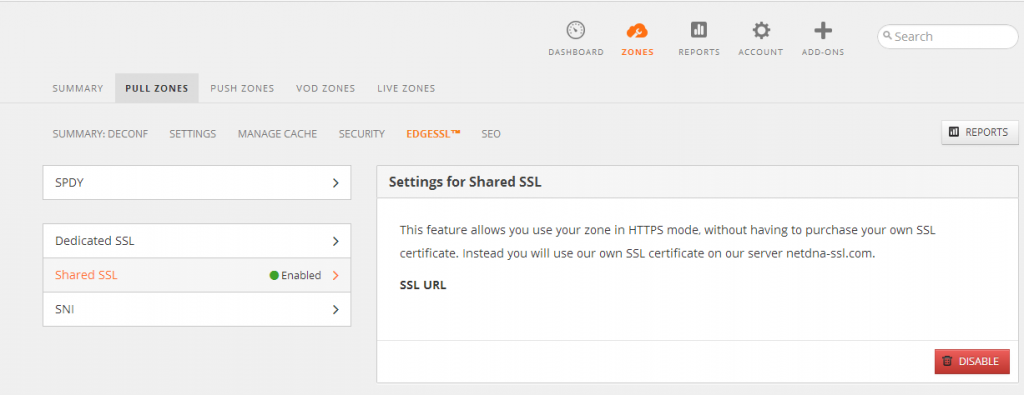 Enable CDN shared SSL